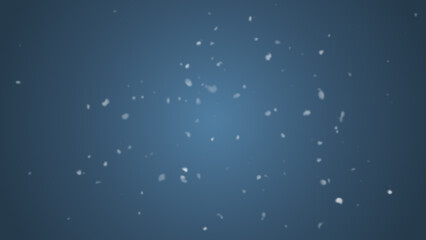 Winter freeze motion of white snow coming down, isolated on black background. Blurred snowfall texture overlay