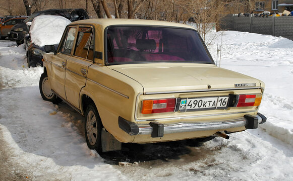 Kazakhstan, Ust-Kamenogorsk, march 1, 2024: Vaz 2106. Lada 1600. Zhiguli classic soviet car