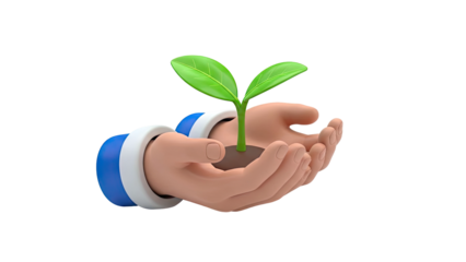 Hands Holding a Sprout