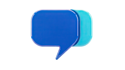 3D Blue Speech Bubbles