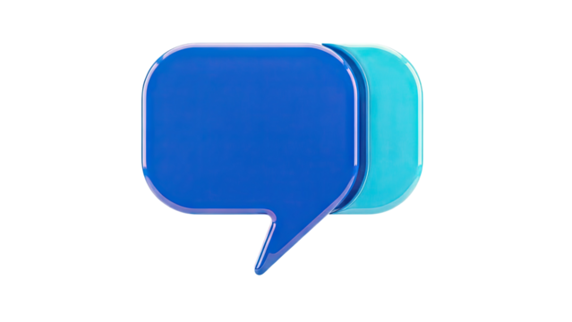 3D Blue Speech Bubbles - Powered by Adobe