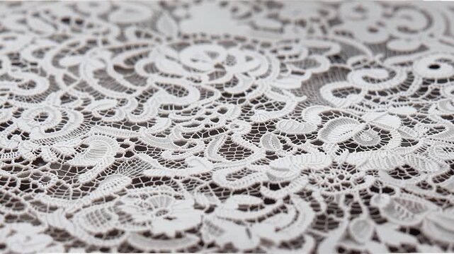 Close Up Lace Pattern Revealing Delicate Intricate Textile Details.