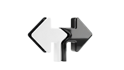 Two Interlocking Arrows, One Black, One White