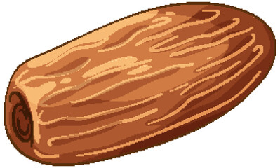 Whole Date Fruit Vector Illustration with Textured Surface