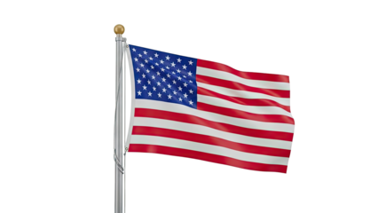 American Flag Waving on a Pole