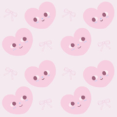 かわいい個性定期なキャラクターのカップルをイメージしたパターン背景