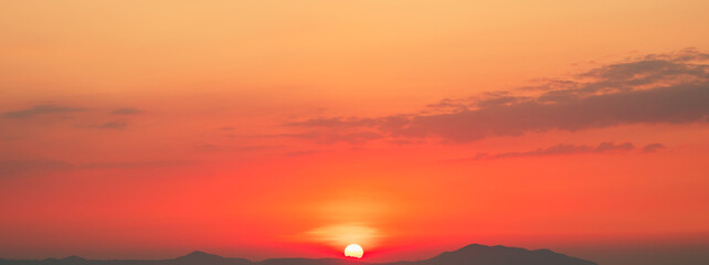 4k Aerial of Cloud with sunset sky background in Thailand,Cloudscape time lapse background Dark red purple sunset sky Nature background, sunset in the clouds.