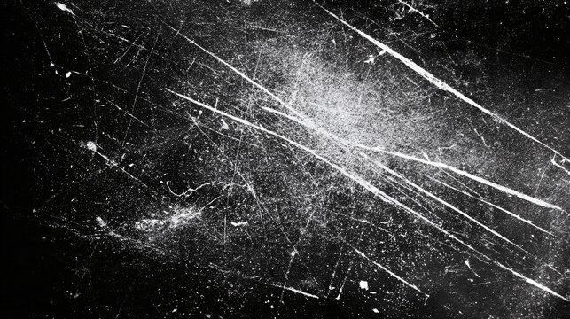An abstract image featuring scratches on a dark surface, creating a textured and worn effect