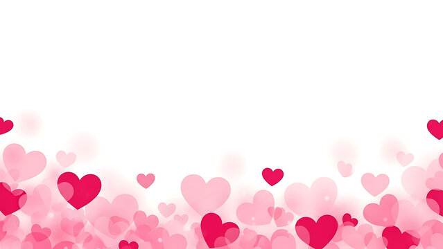 Colorful hearts floating on transparent background