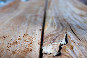 Close Up Of Cracked Wooden Floor.