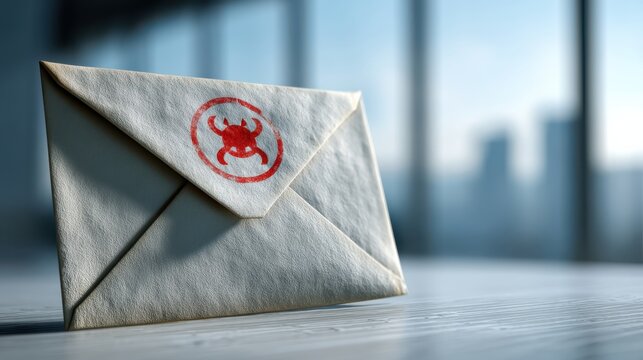 A suspicious email with a malicious attachment icon, highlighting cybersecurity concerns. - Powered by Adobe