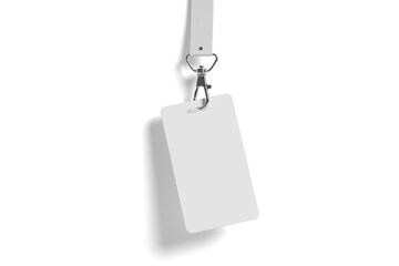 Id card name tag, badge mockup. Lanyard card blank on transparent background.	