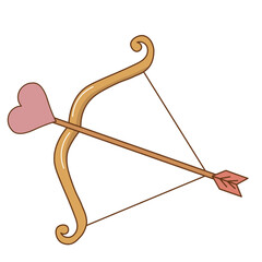 ハートの弓矢。恋。ベクターイラスト