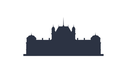 Silhouette of a grand historical building with towers and domes © Vektor
