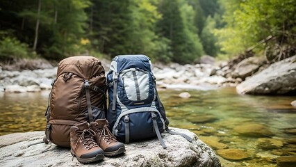 Hiking Lifestyle Concept in Natural Environment