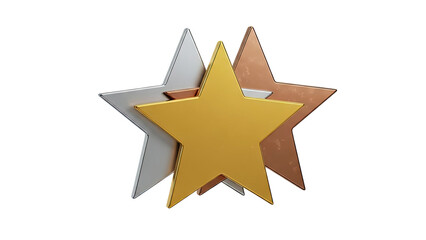 Obraz premium Gold, Silver, and Bronze Stars