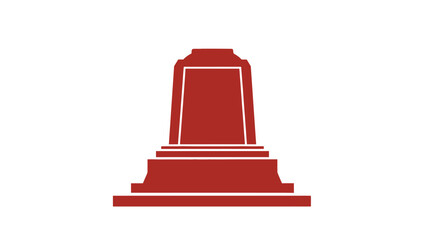 Red Monument Silhouette on White Background