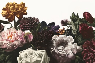 Fototapeta premium Vibrant floral bouquet illustration