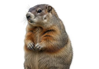 Fototapeta premium Groundhog standing up isolated on transparent background