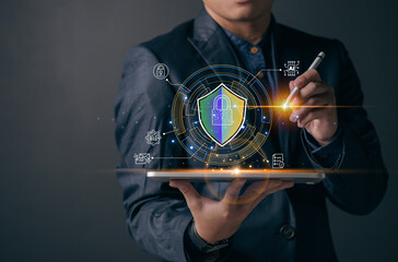 Cyber security Data Protection Information privacy antivirus virus defence internet technology concept.