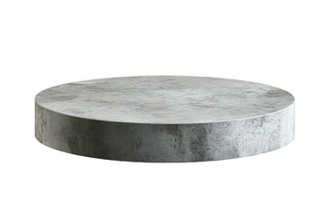 Round cement platform for display of products showcases rough texture on transparent background