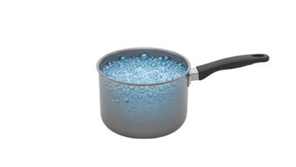 Pot of Boiling Water with Bubbles