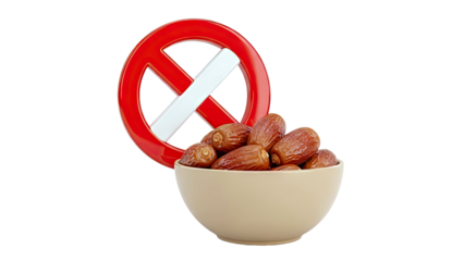 No Dates Allowed Symbol Over Bowl of Dates