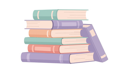 Fototapeta premium A stack of books viewed from the side on a white background