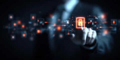 This professional vision highlights trust driven tech where secure transfer depends on a firewall with glossy illumination and glow