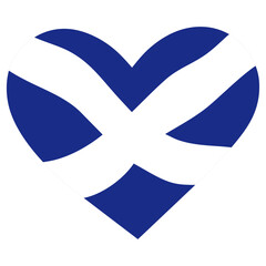 Scottish flag in the shape of heart