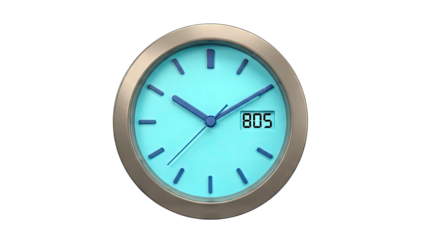 Modern Analog Clock with Digital Display