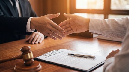 Business handshake agreement lawyer contract meeting negotiation success business handshake agreement lawyer office contract