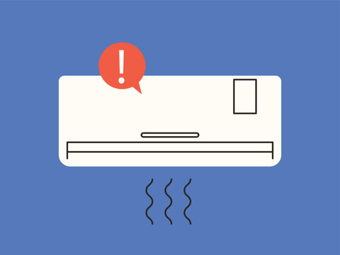 AC unit error icon, broken ac, system failure