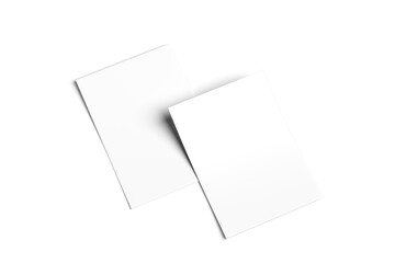 Empty paper note template of A4 format with soft shadow isolated on white background. 3d rendering