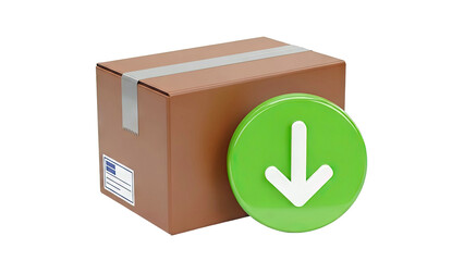Cardboard Box with Download Icon