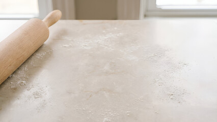 Baking preparation home kitchen food scene bright environment top-down view culinary art