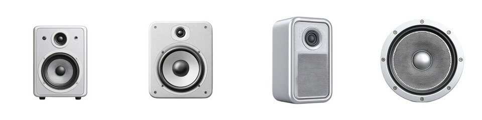 Obraz premium Studio Monitor Speaker Collection Isolated on White