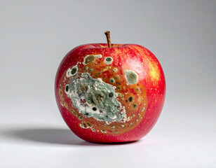 과일-사과-빨간 사과-곰팡이-곰팡이 핀 사과-썩은 사과-상한 사과-사과꼭지-과일 변질-사과 정면