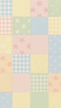 Pastel patchwork floral pattern mobile wallpaper