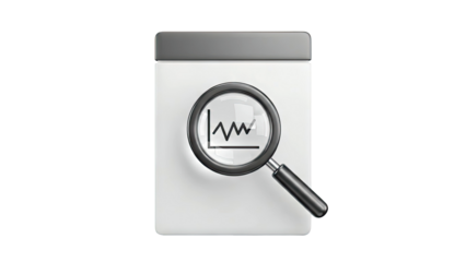 Magnifying Glass Over Graph Icon