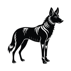 Fototapeta premium black and white dog on White Background