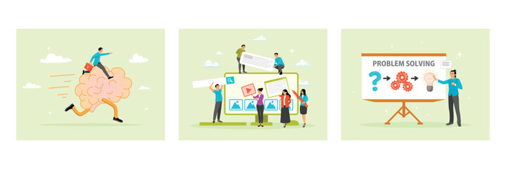 Brain intelligence concept. Optimizing or creating site templates. Problem solving skills.