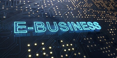 Minimal digital business typography scene highlighting modern technology and futuristic professional design