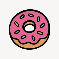 Fototapeta premium Colorful donut with sprinkles.