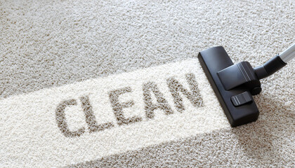 Vacuum Cleaner Revealing Clean Carpet Surface