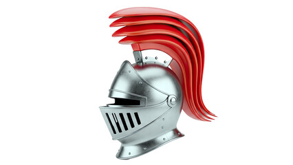 Knight's helmet with red plume