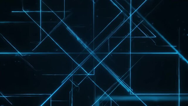 Blue Neon Geometric Lines Abstract Background Technology Glow Futuristic
