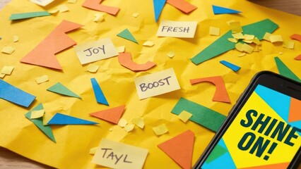 Bright yellow paper background for a cheerful and energetic modern marketing campaign