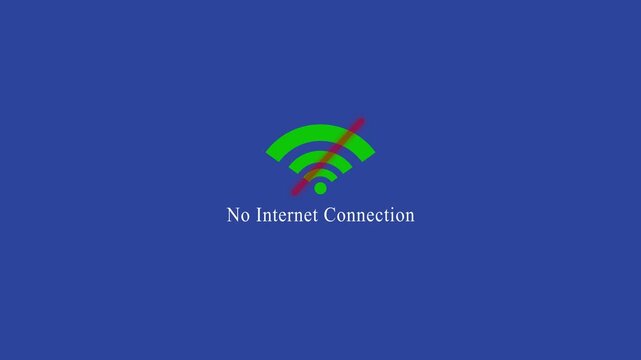 Abstract wifi error stoke icon with looped animated no background. No internet concept style isolated .