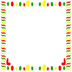 Obraz premium Colorful Festive Red Green Yellow Decorative Frame